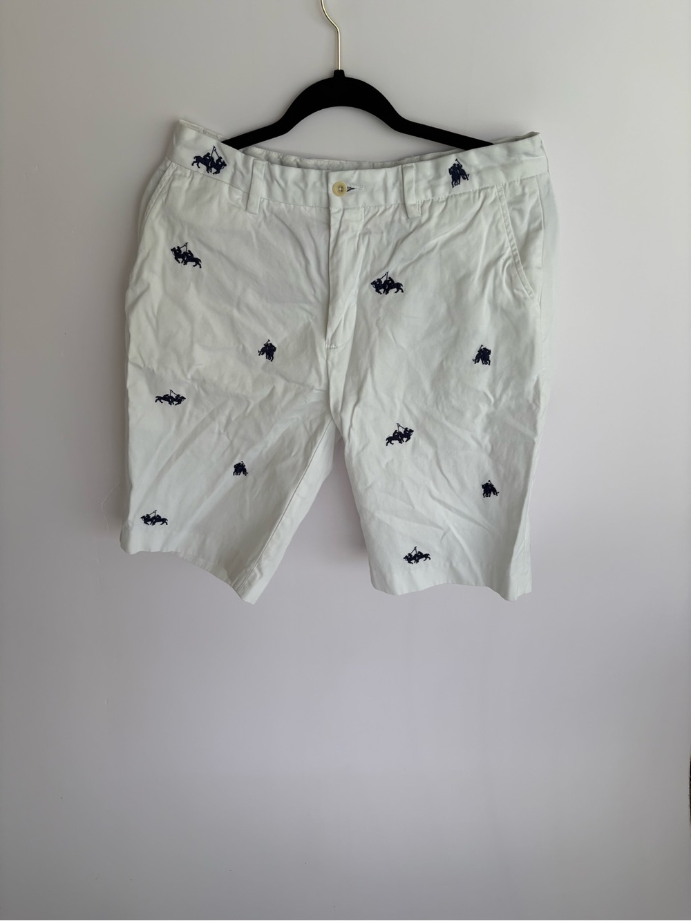 Polo by Ralph Lauren White Embroidered Polo Player Shorts